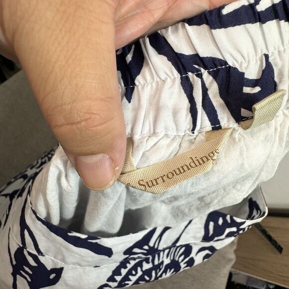 Soft Surroundings Skirt 1X A-line Blue Floral Midi Lined Pockets Pull On Boho - Picture 5 of 11